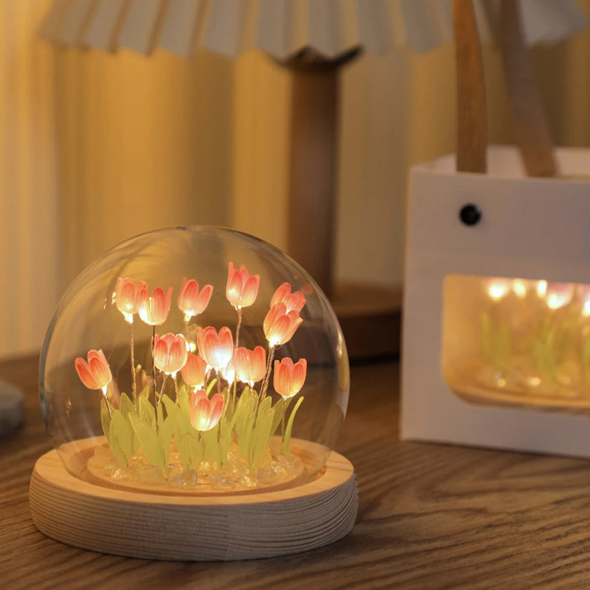 Blossoming Serenity LED Tulip Terrarium